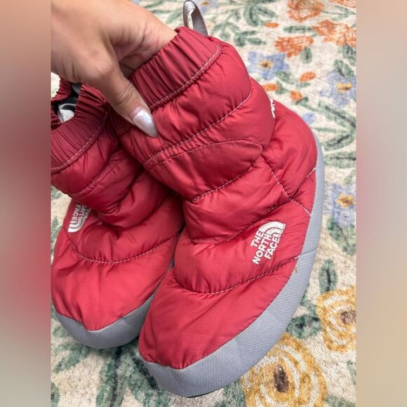 The North Face 700 Goose Down Insulated Boot Slipper Booties Red Small - Picture 4 of 10